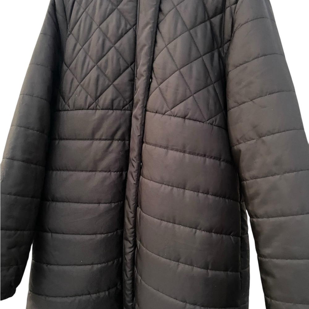 Fabletics Essential Long Black Quilted Puffer Siz… - image 2
